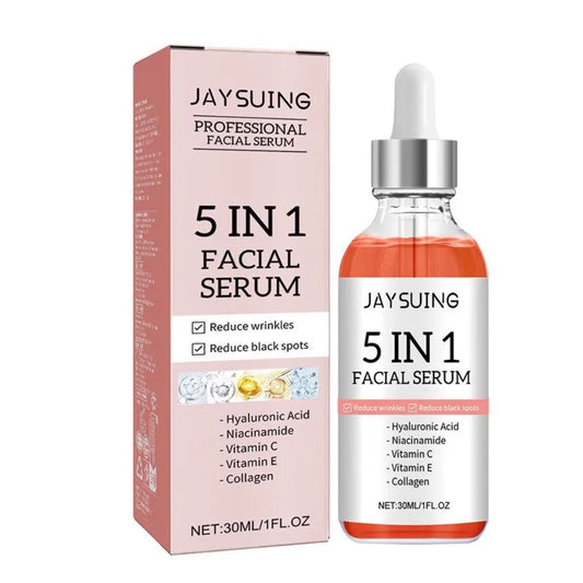 5 In 1 Fade fine lines Firming Face Serum Moisturizing brightning Vitamin C Hyaluronic Acid Facial Serum Shrink Pores Skin Care-0