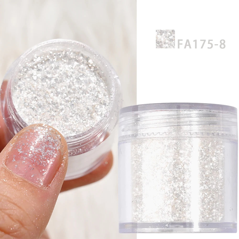 5g Laser Holographic Bulk Glitter Nail Shining Sparkly Pigment Loose Fine Glitter Reflective Gel Polish Accessories Nail Powder