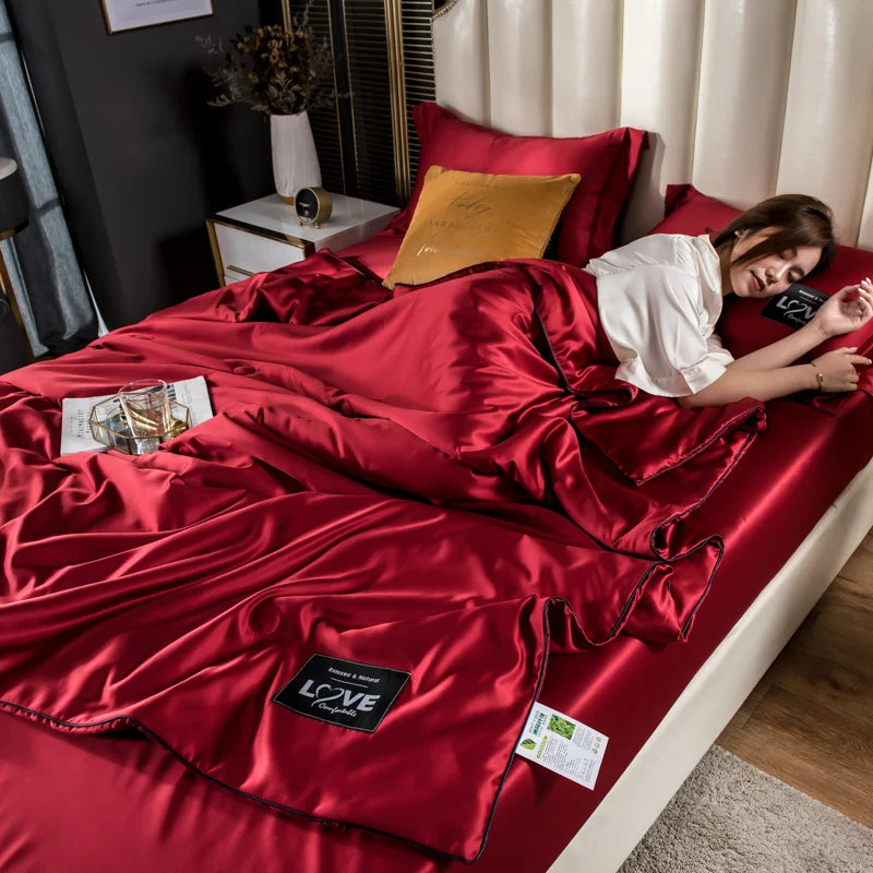 Summer Mulberry Ice Silk Comforter Duvet Insert Luxury Blanket