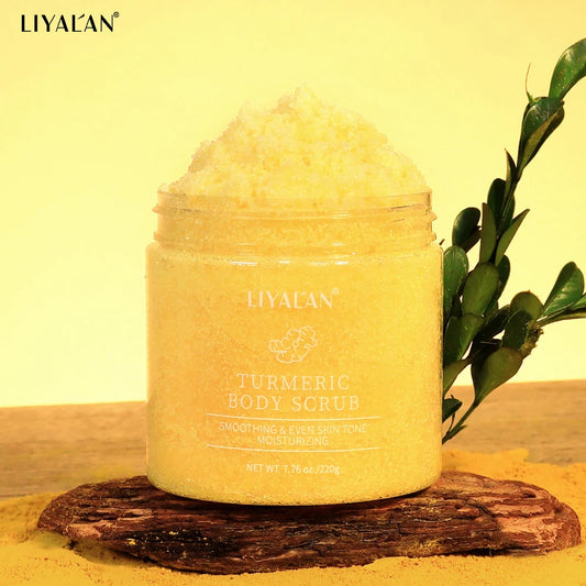 Turmeric Body Scrub Sea Salt Exfoliating Smooth Polishing Shea Nourish Moisturizing Soften Cutin Pore Cleaning Even Skin Tone
