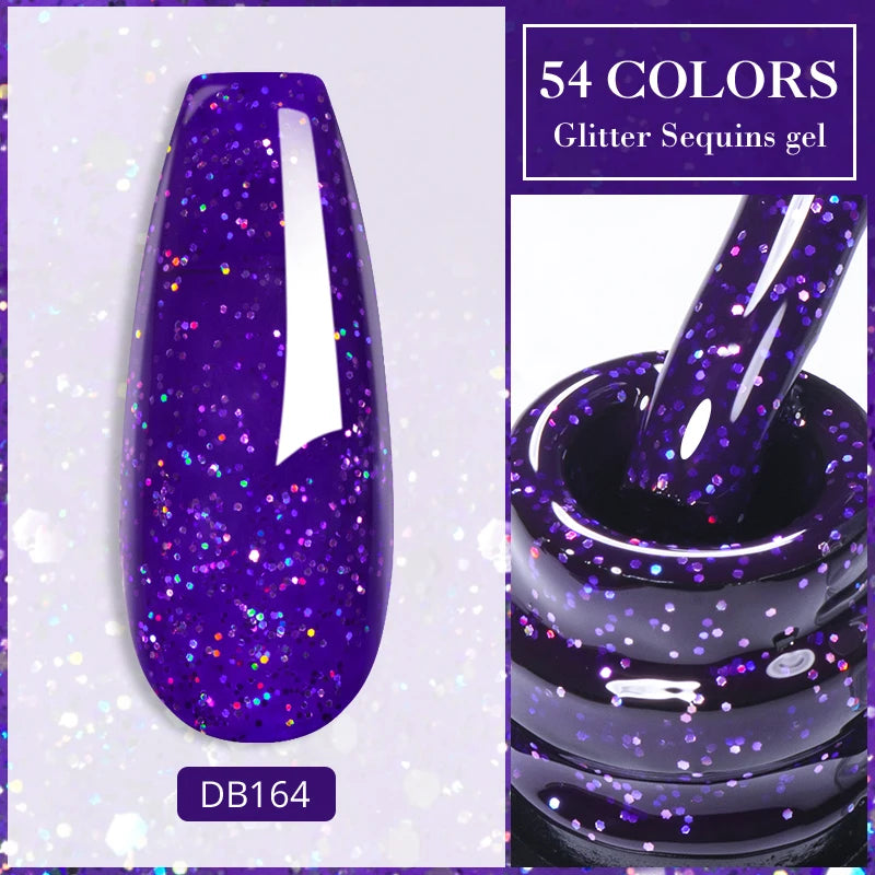 Mtssii 7ml Neon Snowflake Gel Nail Polish Fluorescent Gel UV LED Semi Permanent Glitter Snow Sequins Nails Art Design Varnishes