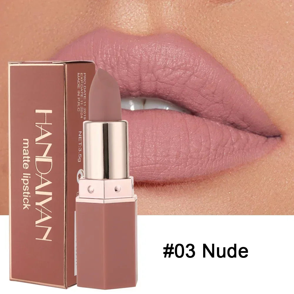 Long Lasting Velvet Matte Lipstick Waterproof Non-stick Cup Lip Sticks Sexy Nude Brown Red Pink Lipsticks Women Makeup Cosmetics