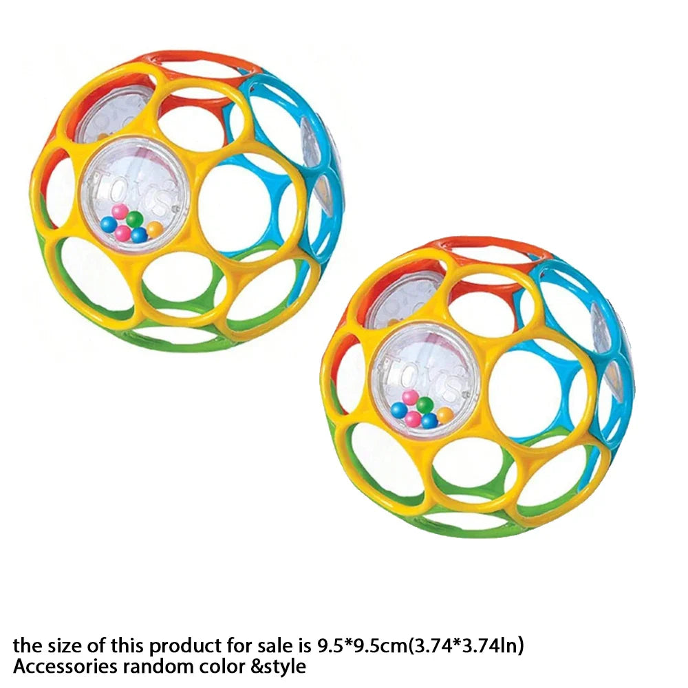 Soft Baby Grasping Ball Rattles with Bell Ball Early Education Educational Sensory Toy Random Color）