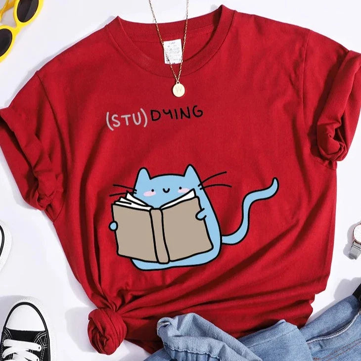 Cat (STU)DYING Graphic T-Shirt