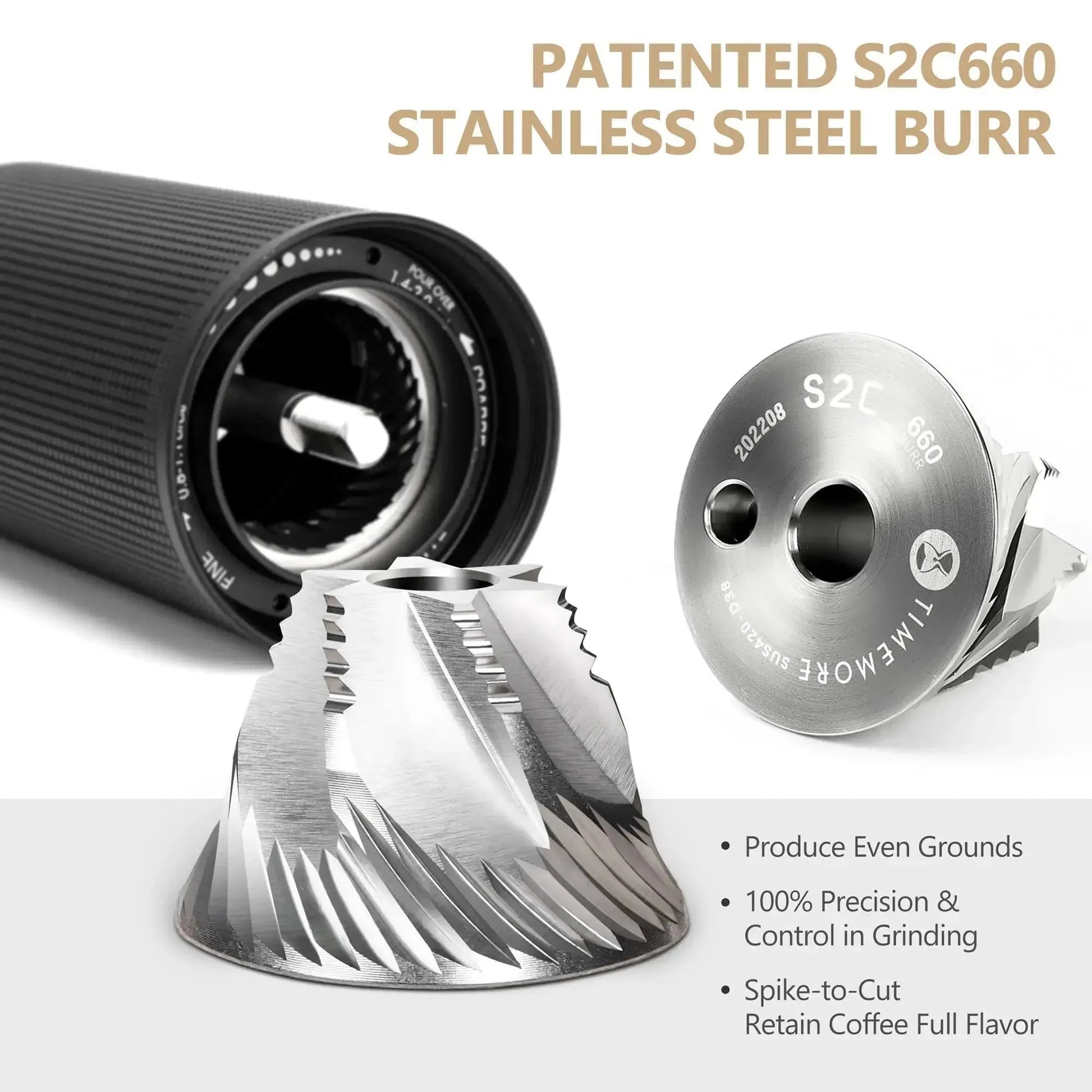 StepUP Coffee Manual Coffee Grinder Chestnut C3 ESP Pro – Steel Conical Burr-1