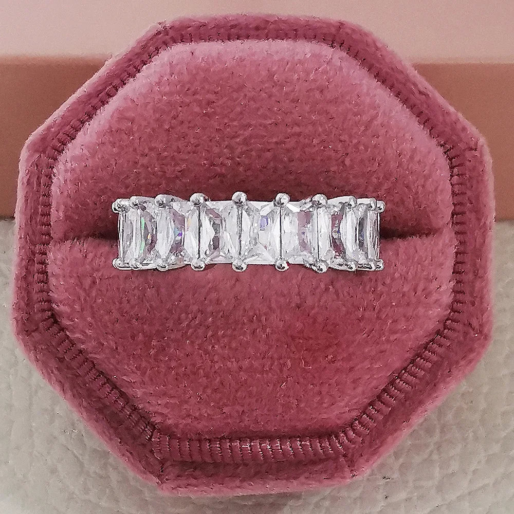 2022 Eternity Diamond Ring 925 Sterling silver Engagement Wedding Band Rings for Women Men Promise Birthday Party Jewelry Gift