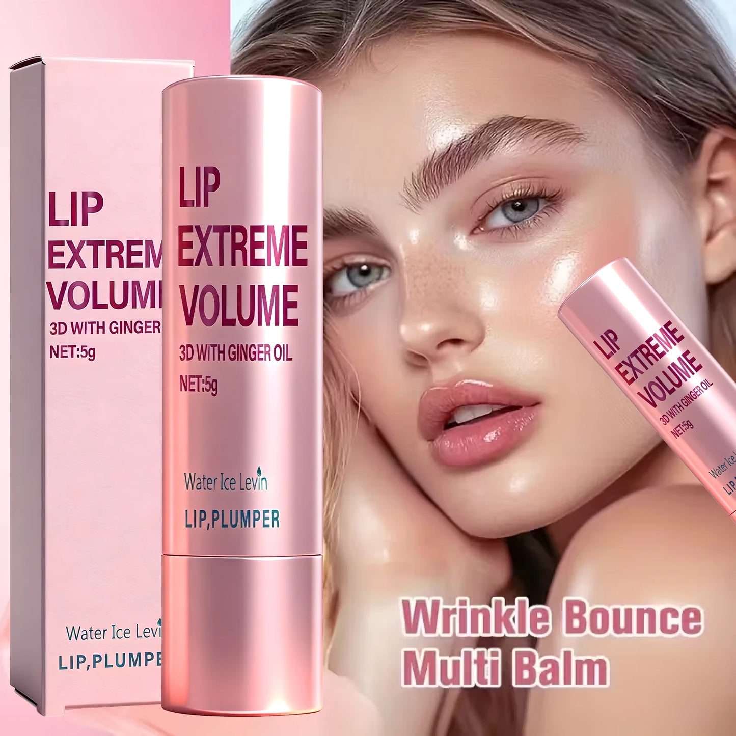 Plumping Lip Gloss Serum 5g with Ginger Oil - Moisturizing Non-Sticky Lip Care, Smooth & Voluminous Lips
