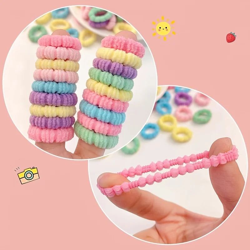 310pcs Hair Accessories Set for Women Colorful Elastic Hair Ties Printed Flowers Hair Bands Girls Sweet Rubber Bands Headbands