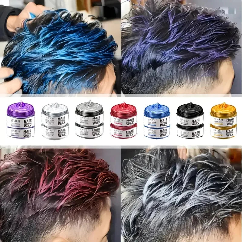 SEVICH Hair Colour Wax Temporary DIY Hair Coloring Wax One-Time Long Lasting Hair Dye Mud Cream Christmas Hair Styling Products