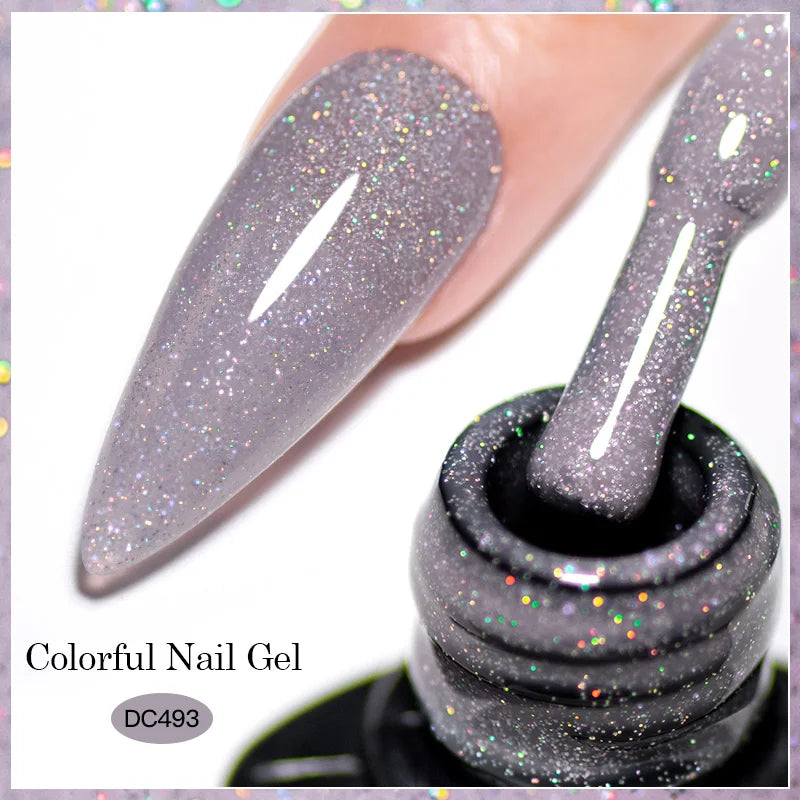 7ml Glitter Reflective Gel Nail Polish Sparkling Soak Off UV LED Gold Silver Black Pink Gel Polish Starter Kit For Home Salon