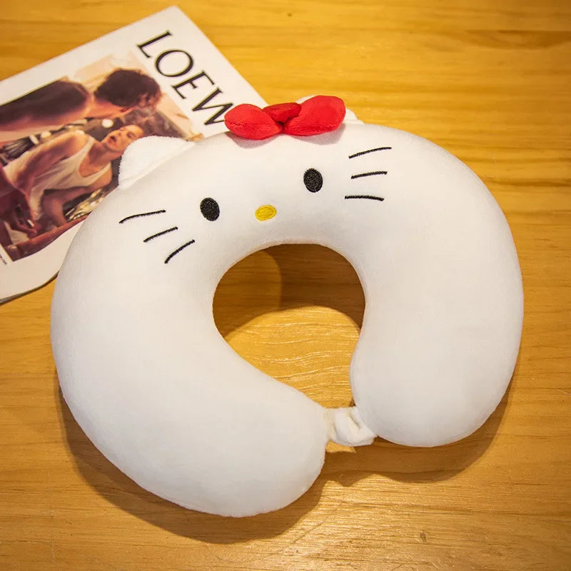 Sanrio Cute U-shaped Neck Pillow Hello Kitty Purin Pochacco Portable Nap Pillow Perfect for Neck Support Kuromi Plush Toy