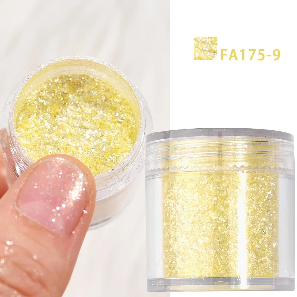 5g Laser Holographic Bulk Glitter Nail Shining Sparkly Pigment Loose Fine Glitter Reflective Gel Polish Accessories Nail Powder