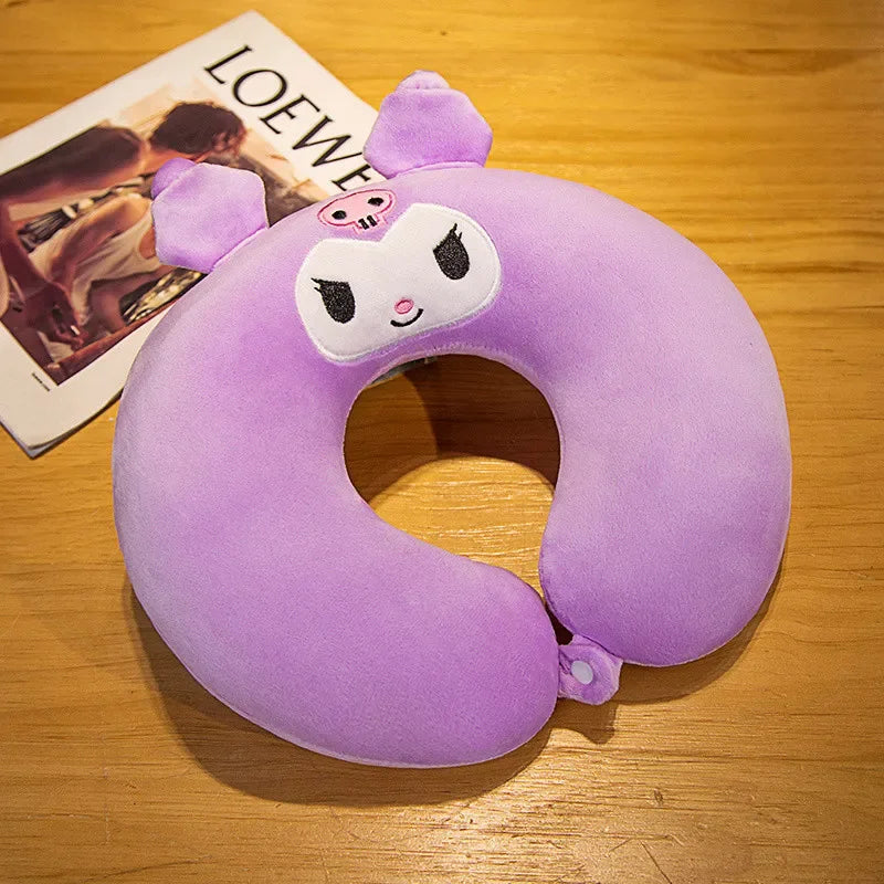 Sanrio Cute U-shaped Neck Pillow Hello Kitty Purin Pochacco Portable Nap Pillow Perfect for Neck Support Kuromi Plush Toy