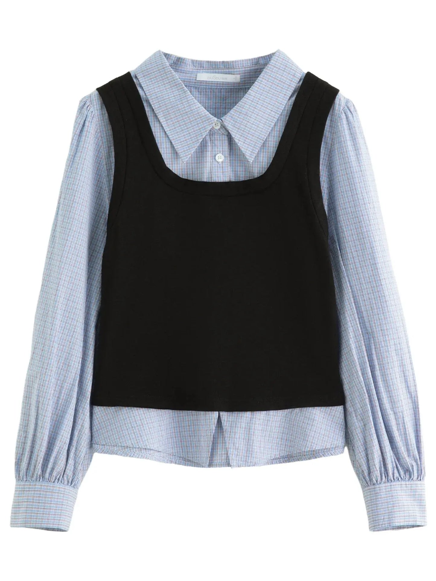 Plus Size Knit Patchwork Top & Skirt Set