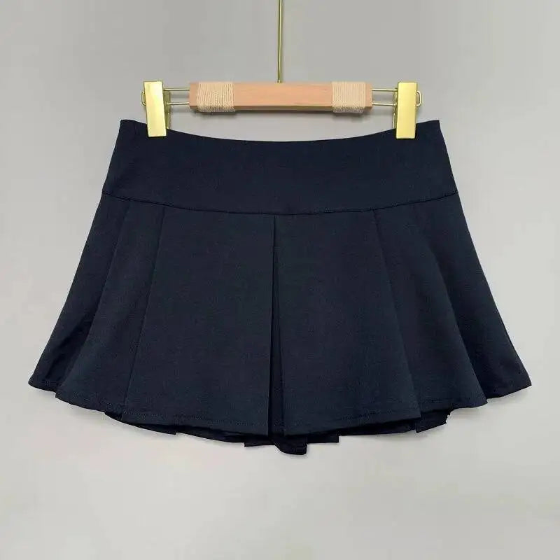 WOMENGAGA Korea Style Sexy Slim High Waist Strap A-line Half Length Skirt Fashion Women Skorts JK Sweet 2023 New  OW3W