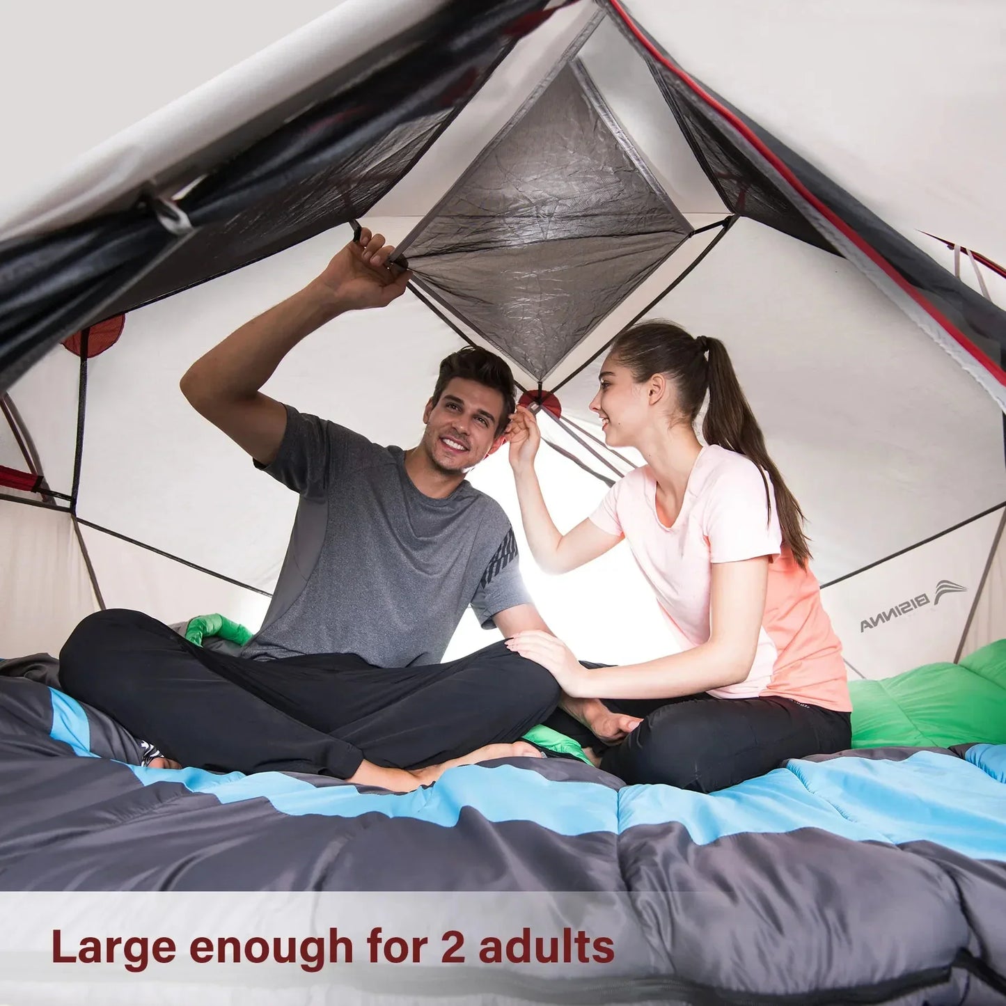 2-Person Double-Layer Camping Tent Waterproof Backpacking  Green-3