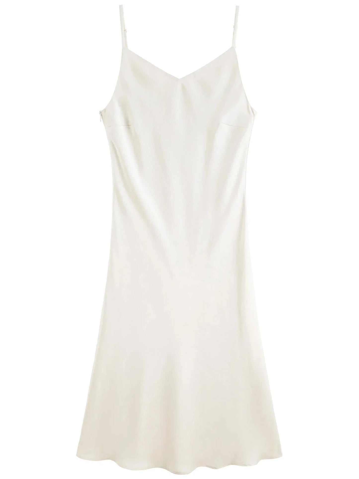 Plus Size Textured Satin Suspender Dress