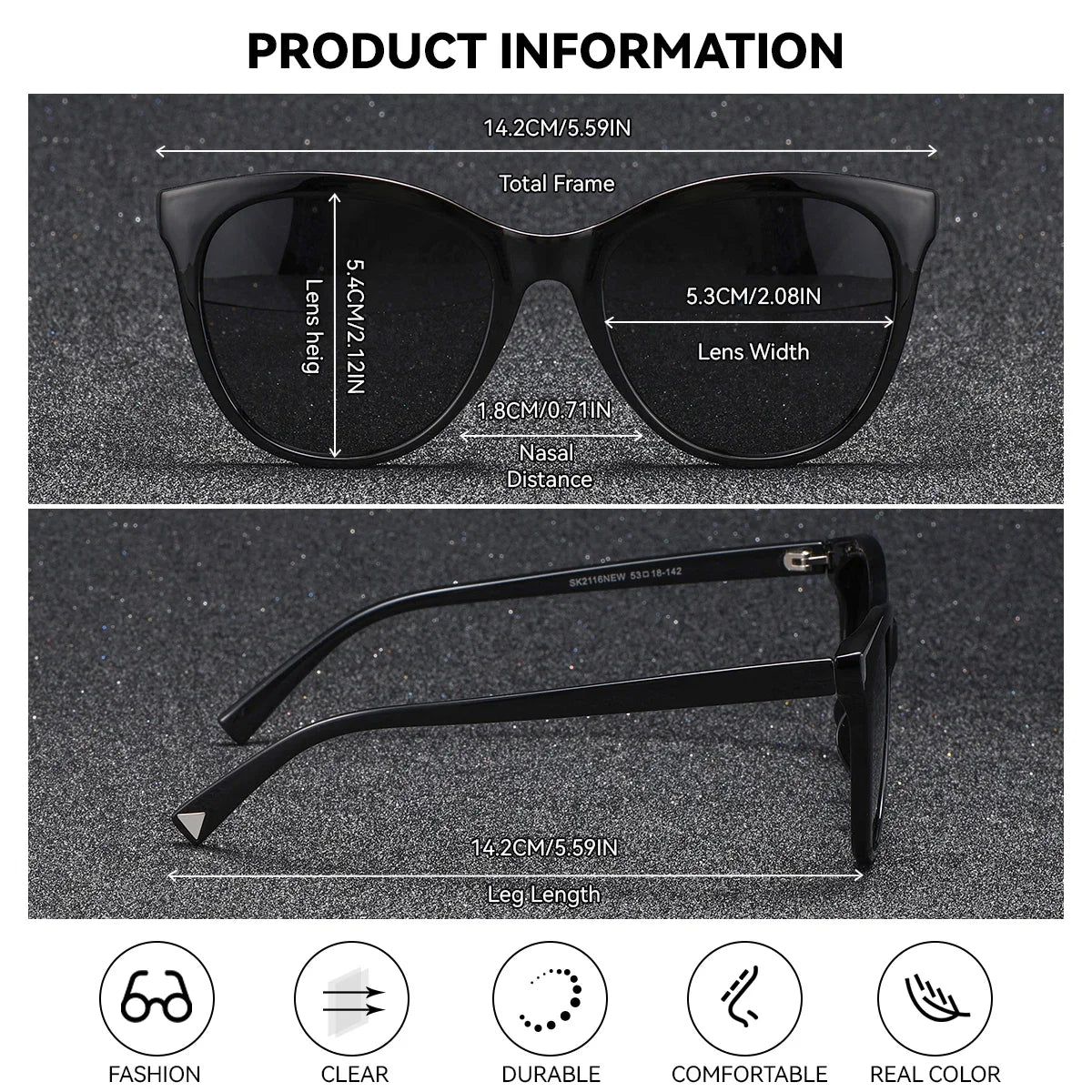 BARCUR Women’s Transparent Fashionable Cat Eye Sunglasses – Polarized UV400 Gradient Lenses for Summer Travel Party & Vacation – Comfortable Durable Best Gift Idea