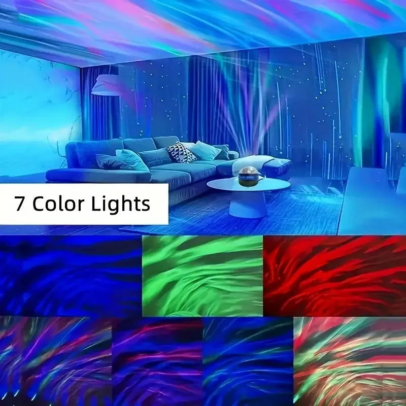 Aurora Borealis Starry Sky Projection Light, LED Projection Night Light with Remote Control, 7 Lighting Effects