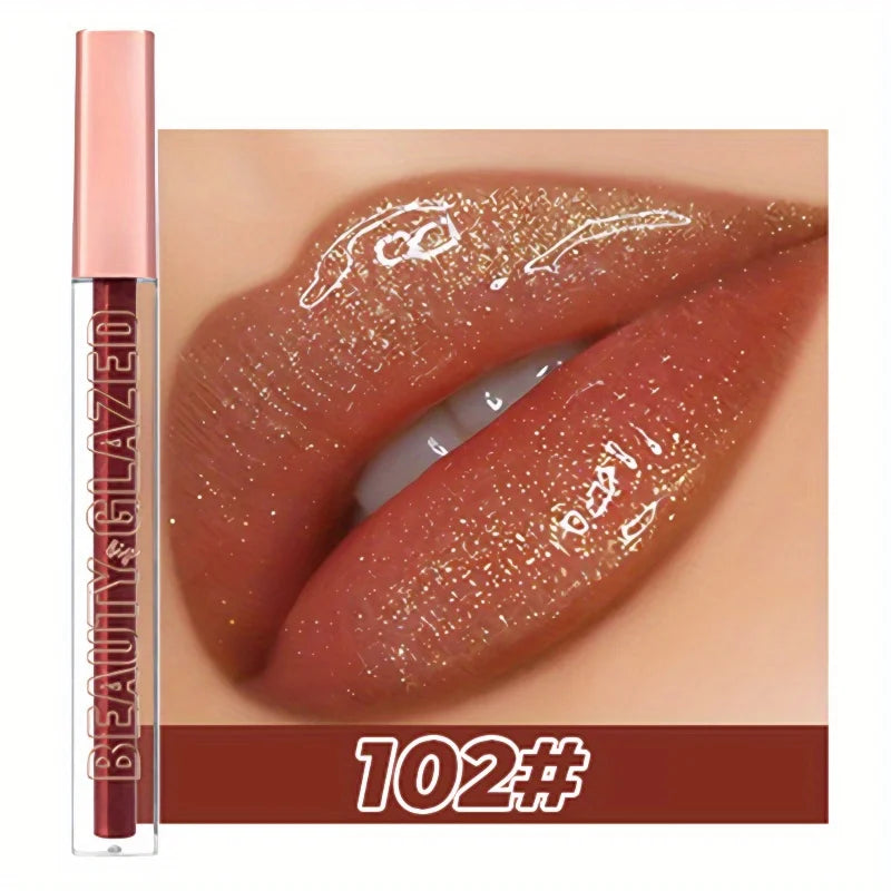 BEAUTY GLAZED - Golden Metallic Shimmer Lip Gloss