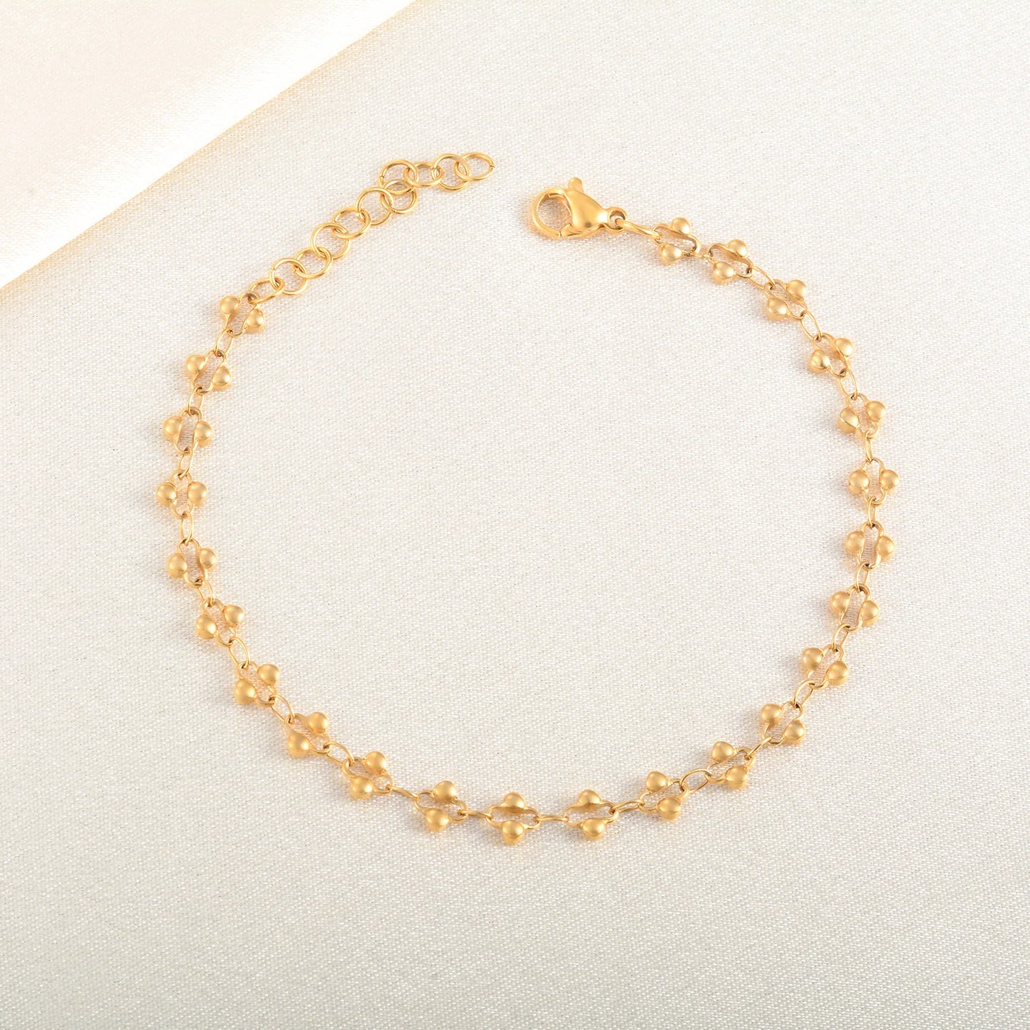 Flower Shape Stainless Steel Bracelet Gold And Sliver Color Cross Pattern Handmade Chain For Women Jewery Gift