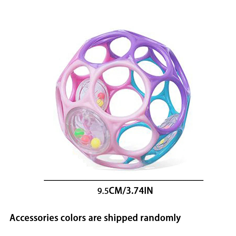 Soft Baby Grasping Ball Rattles with Bell Ball Early Education Educational Sensory Toy Random Color）