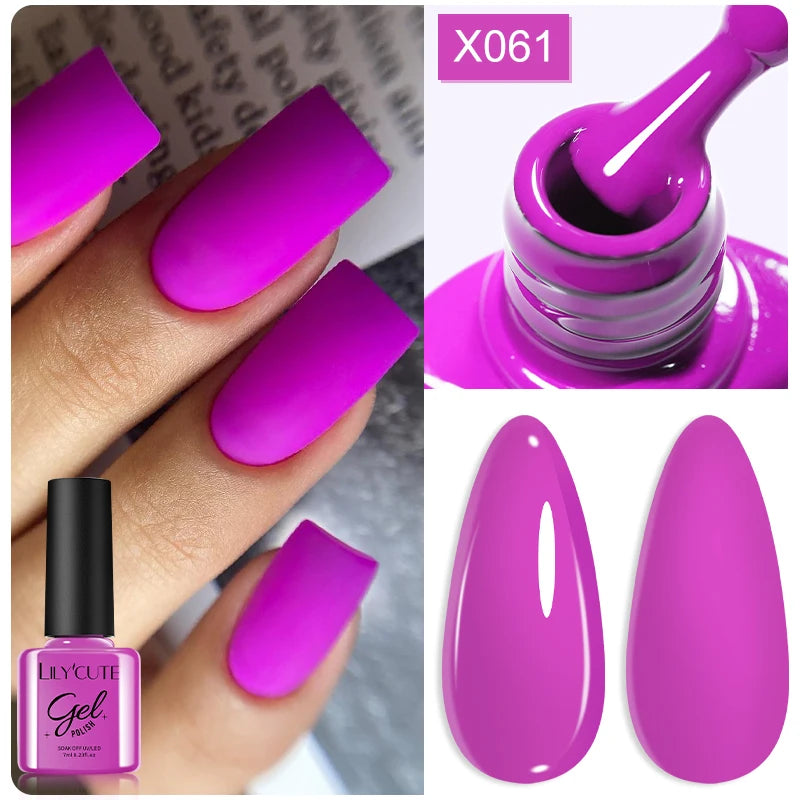 LILYCUTE 7ml Neon Reflective Nail Gel Polish Dark Flash Glitter Effect Fluorescent Gel Soak Off UV Gel Summer Nail Art Varnish