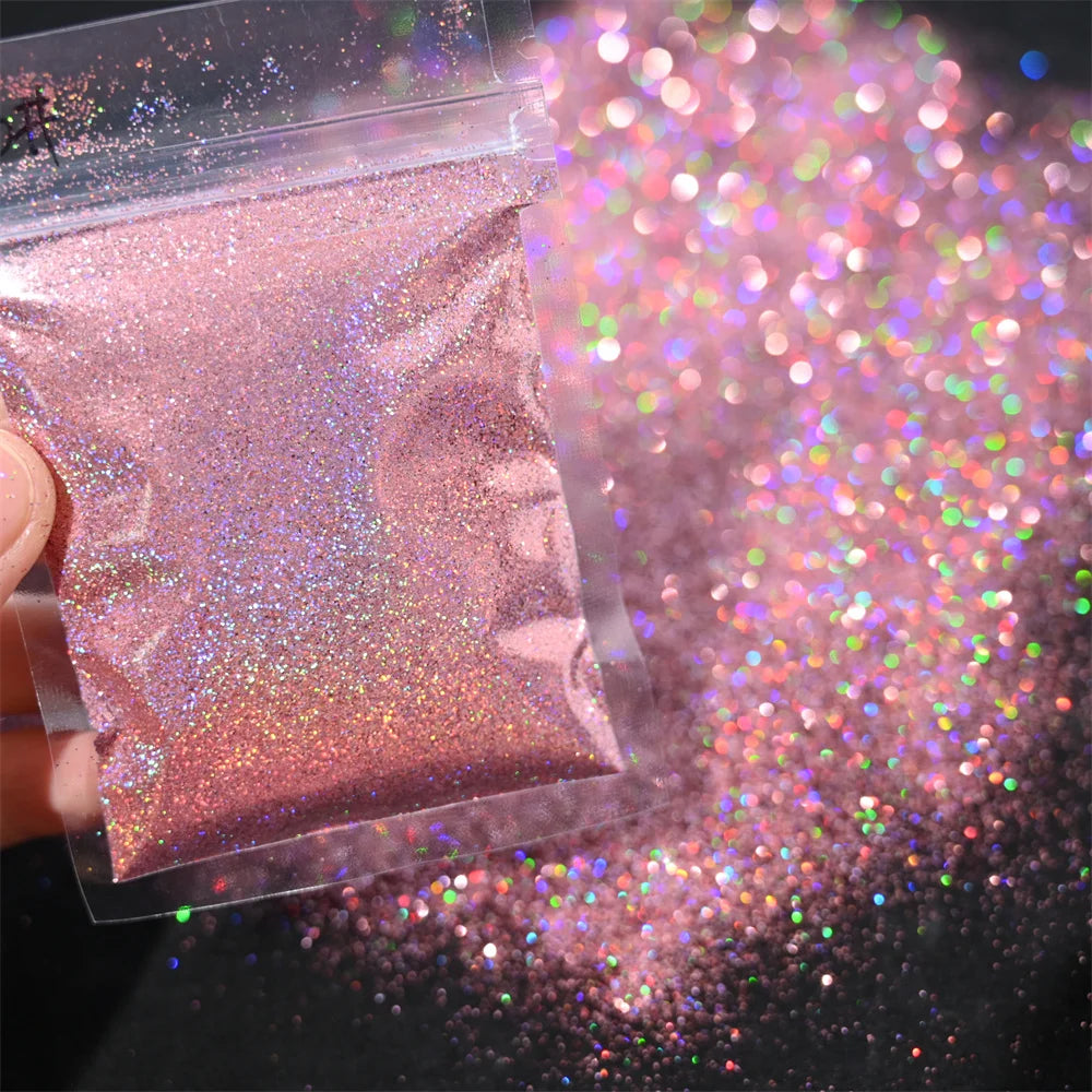 5g Laser Holographic Bulk Glitter Nail Shining Sparkly Pigment Loose Fine Glitter Reflective Gel Polish Accessories Nail Powder
