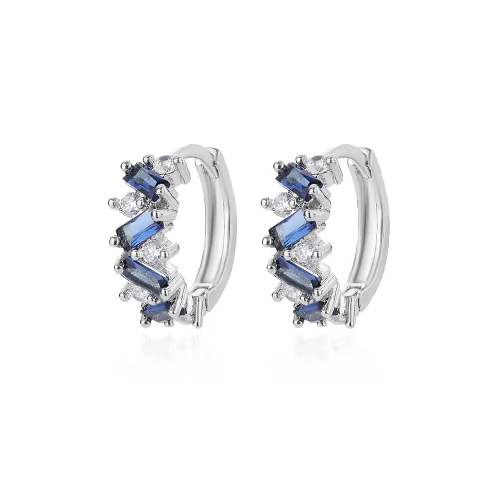 Rainbow Cubic Zirconia Hoop Earrings For Women 2023 Trending Round Gold Plated Stainless Steel Earrings Luxury Jewelry Gifts