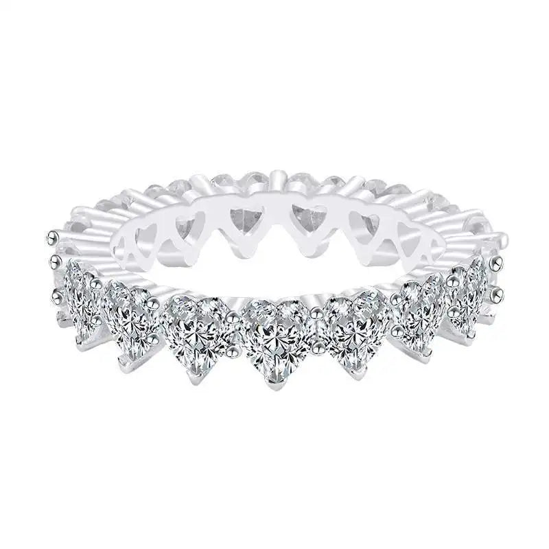 2022 Eternity Diamond Ring 925 Sterling silver Engagement Wedding Band Rings for Women Men Promise Birthday Party Jewelry Gift
