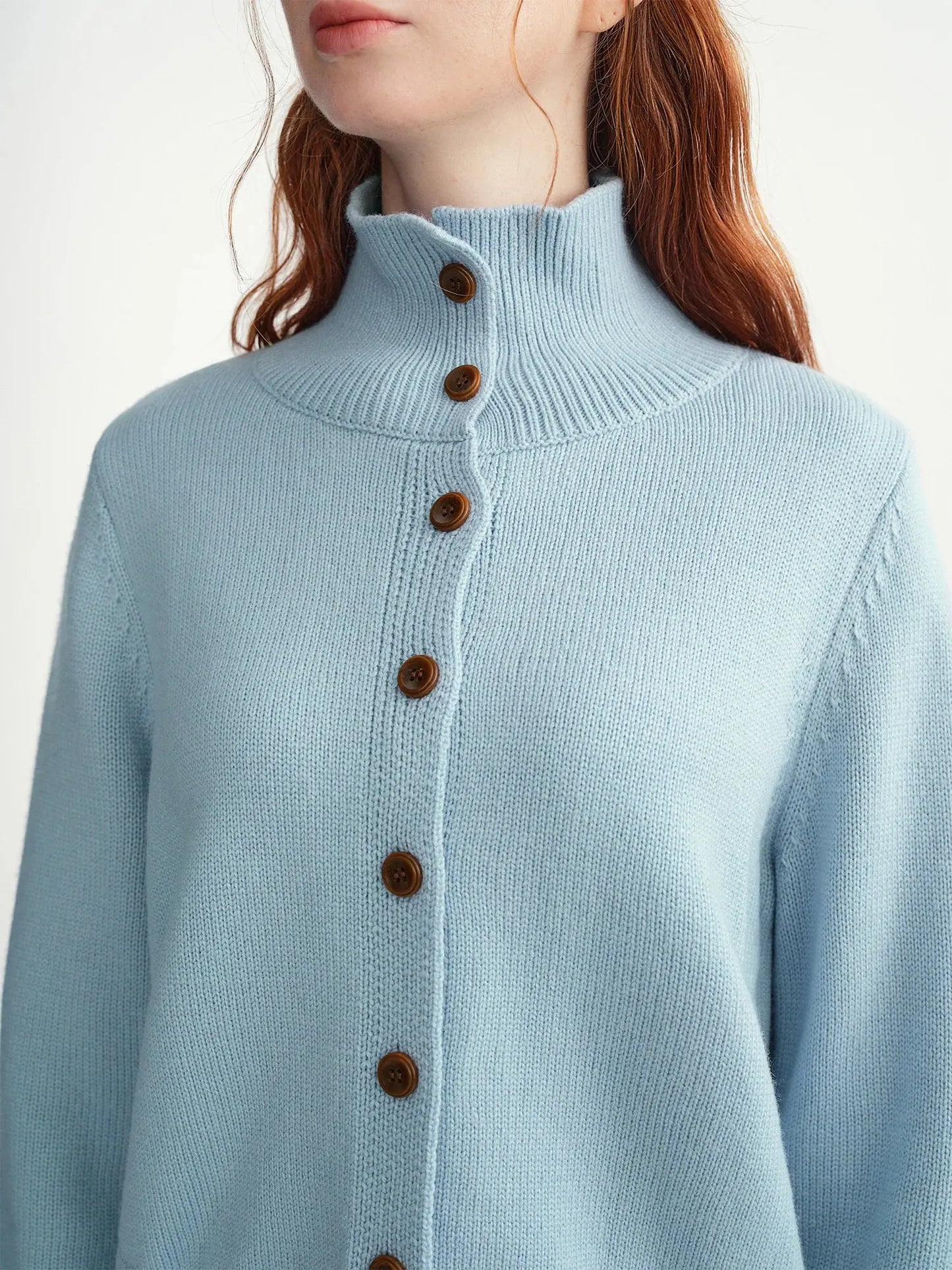 Women’s Wool Knitted Cardigan - Soft Ribbed Winter Sweater