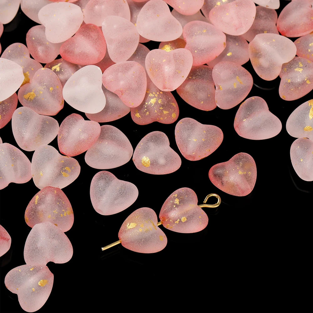 50pcs/lot Acrylic Heart Beads Gradient AB Color Large Crystal Loose Spacer Beads for Necklace Bracelet Pendant Jewelry Making