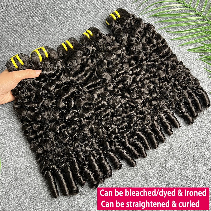 Burmese Curly Spiral Bundles 100% Unprocessed Raw Shiny Human Hair Bundles Pixie Curl Extensions Double Weft