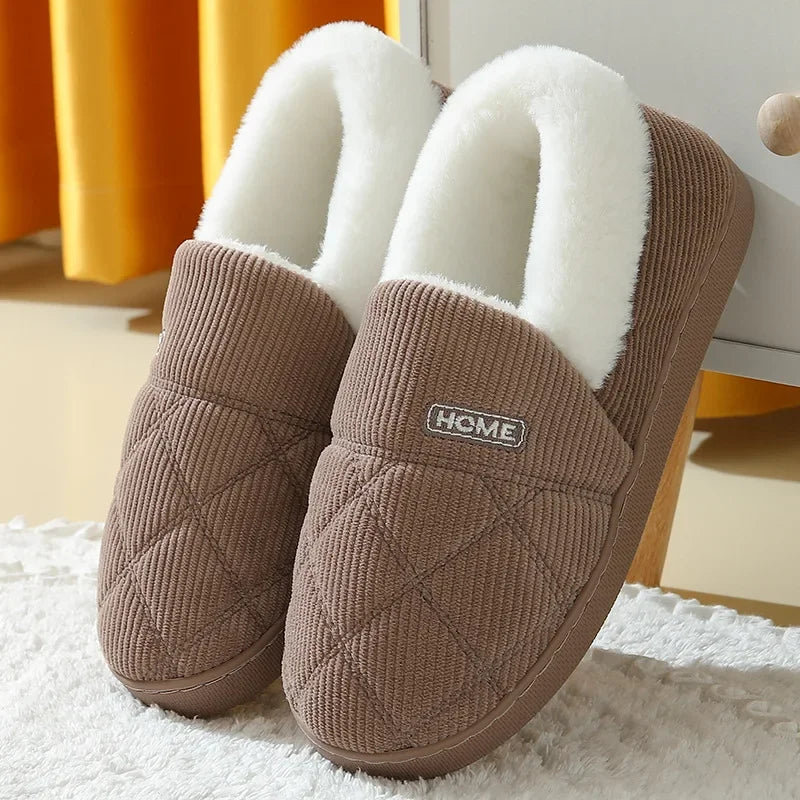 2025  New Soft Sole Slippers For Women Winter Fashion Women Fur Slippers Fuzzy Plush Men Slippers Warm Furry Women Cotton Shoes