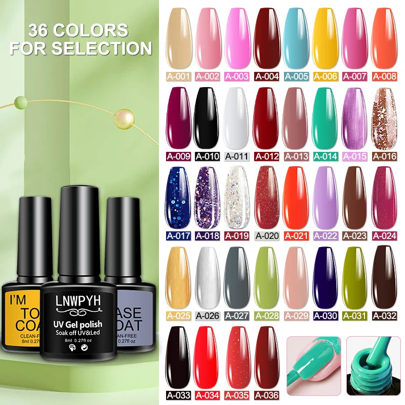 Manicure Set for Nail Extensions Gel Nail Polish Set 54W/36W LED Nail Lamp Nail Tools Set Quick Building Poly Nail Gel Set