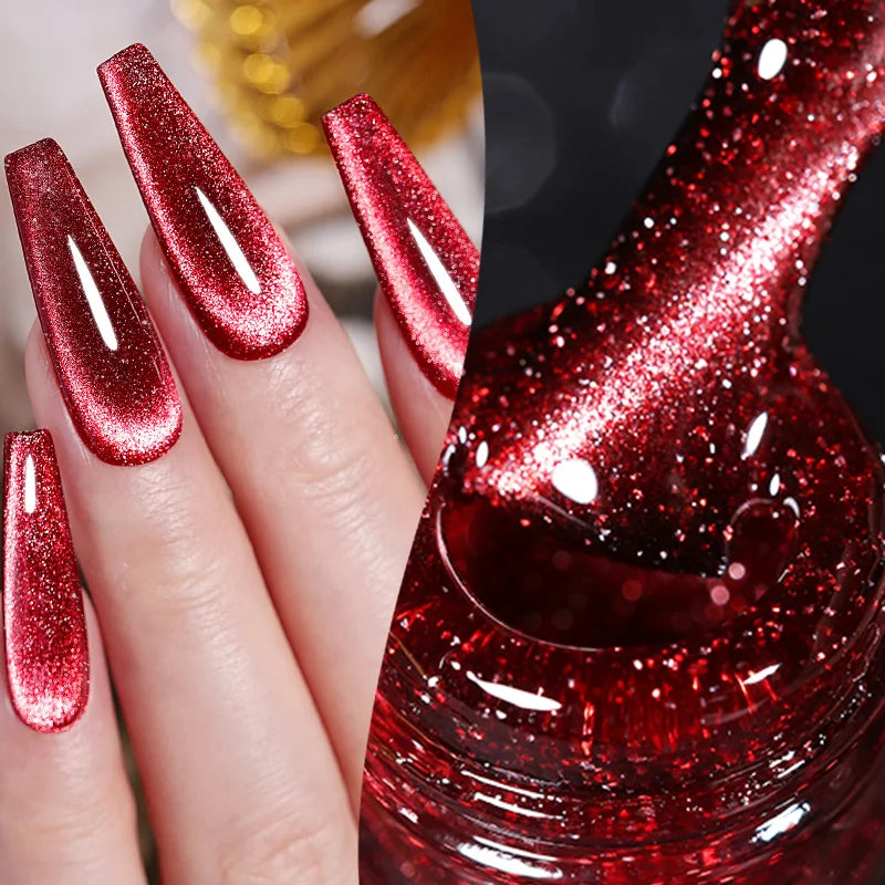 BORN PRETTY 10ml Rainbow Auroras Cat Magnetic Gel Nail Polish Holographics Nail Gel for Manicure Design Varnis Semi Permanent