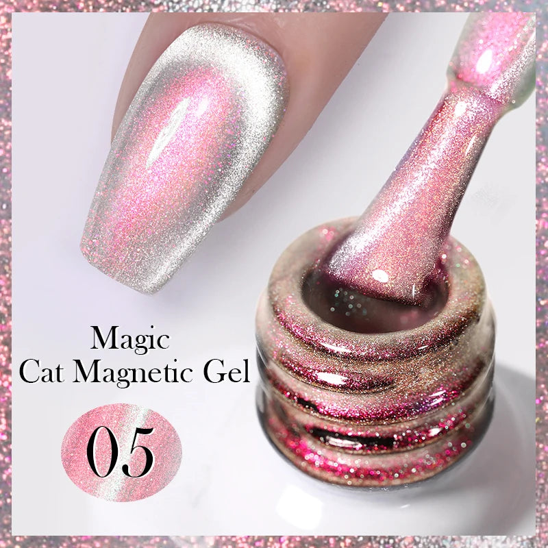 BORN PRETTY 10ml Rainbow Auroras Cat Magnetic Gel Nail Polish Holographics Nail Gel for Manicure Design Varnis Semi Permanent