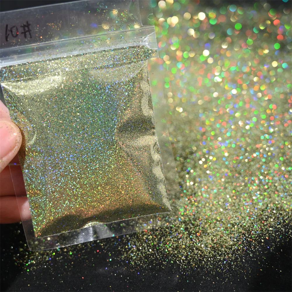 5g Laser Holographic Bulk Glitter Nail Shining Sparkly Pigment Loose Fine Glitter Reflective Gel Polish Accessories Nail Powder