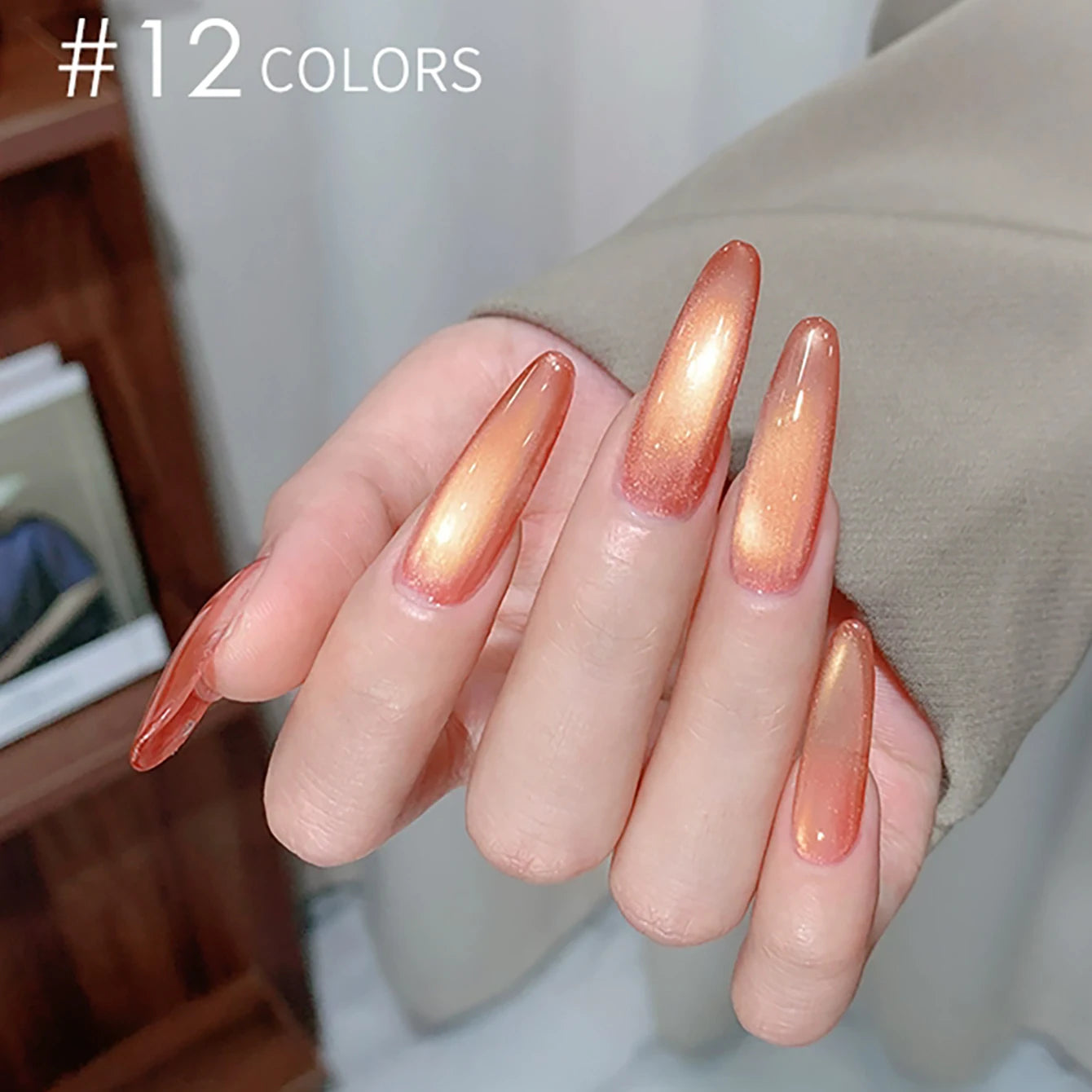 MIANEL 1-18pcs12ML Summer Hot Selling Rainbow Candy Colorful Cat Eye Gel Nail Polish New Porcelain White Glass Beads Nail Polish