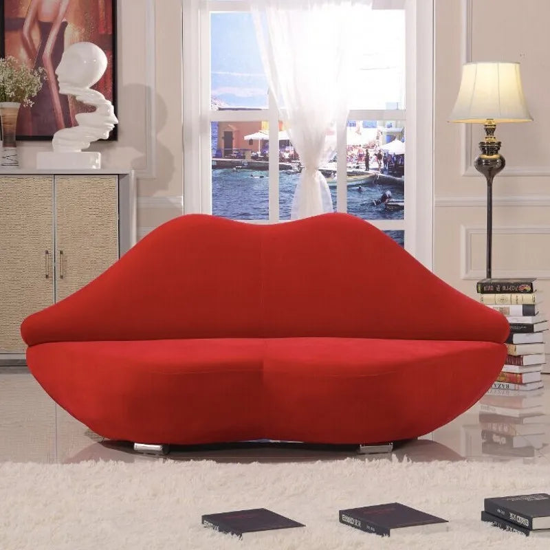 Customized Sexy Italian Red Sofa - Lips Shaped Couch Modern Furniture Design