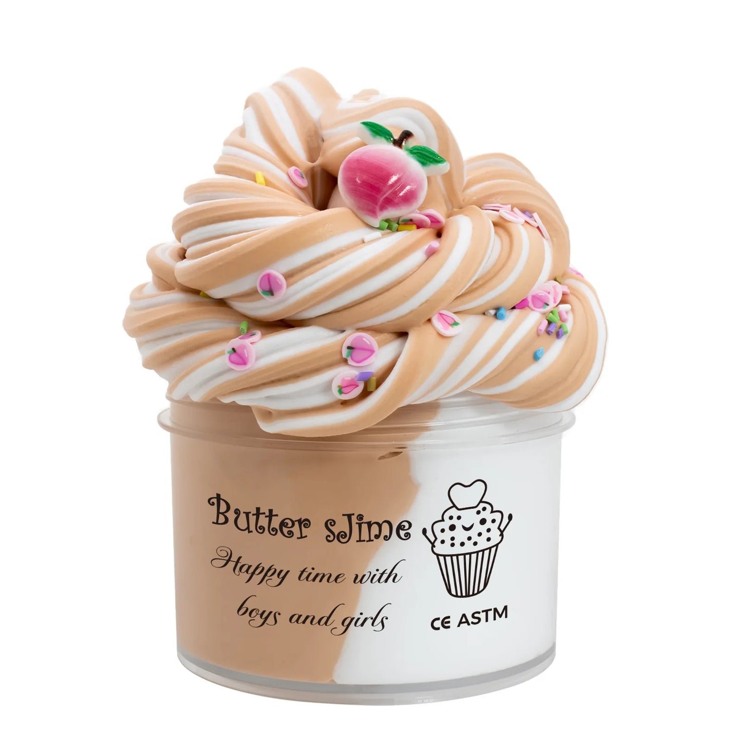 70ml Butter Fluffy Slime Kit Fruit Bicolor Slime Super Soft Non-Sticky and Scented for Kids Ideal Birthday Party Favor Gift