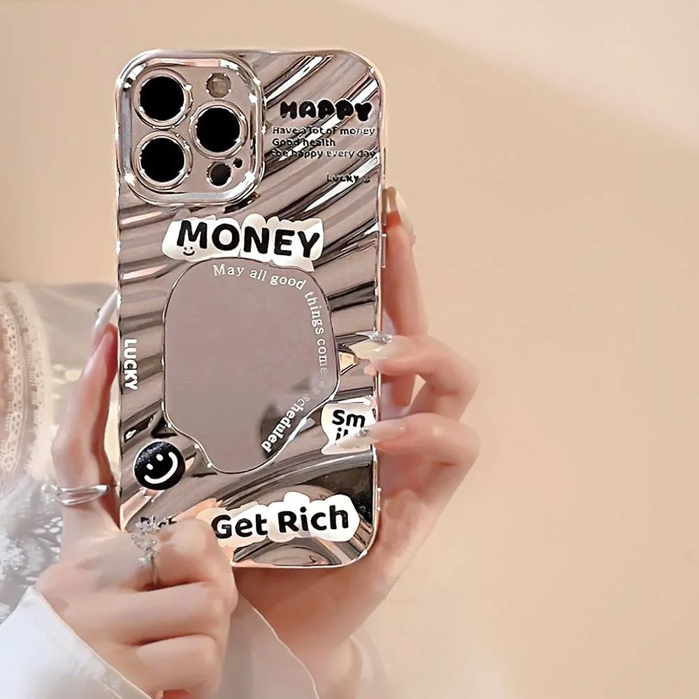 Curly Wave Make Up Mirror Phone Case