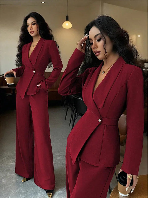 Women's 2 Piece Business Suit  - Temperament Fashion