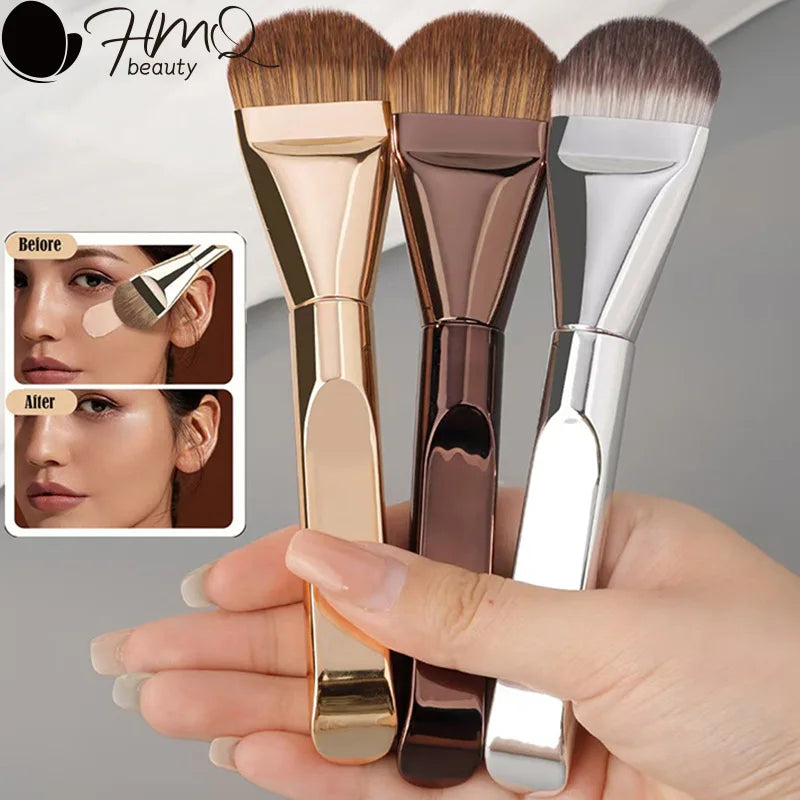 1pcs Ultra Thin Foundation Brush Tongue-Shaped Seamless Concealer Flat Head Soft Hair Beauty Tools Makeup Brushes Mask Brush