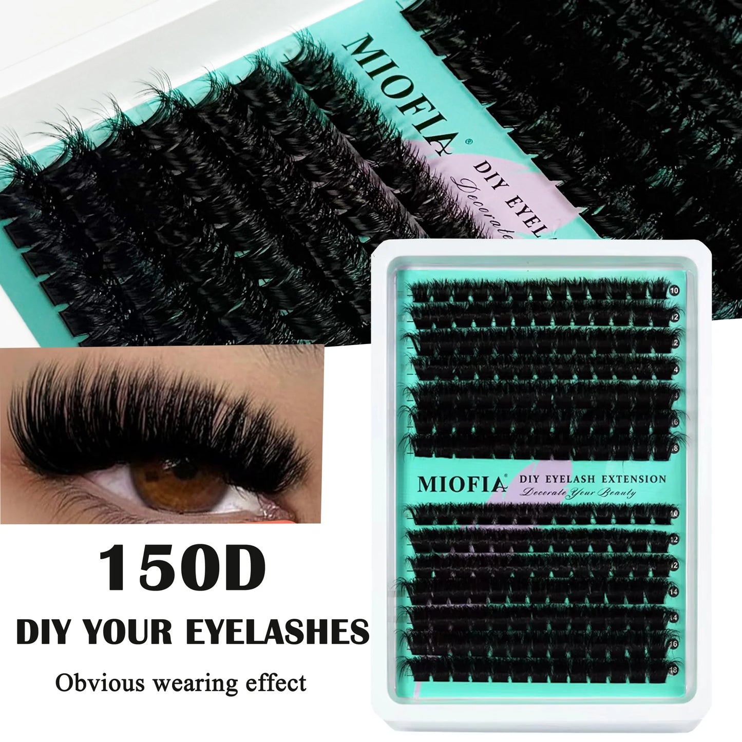 New 14/30 Rows DIY 5D Fluffy Lash Clusters 30D-150D Thick Eyelash Clusters Individual Lashes 10-18mm Cluster Eyelash Extension