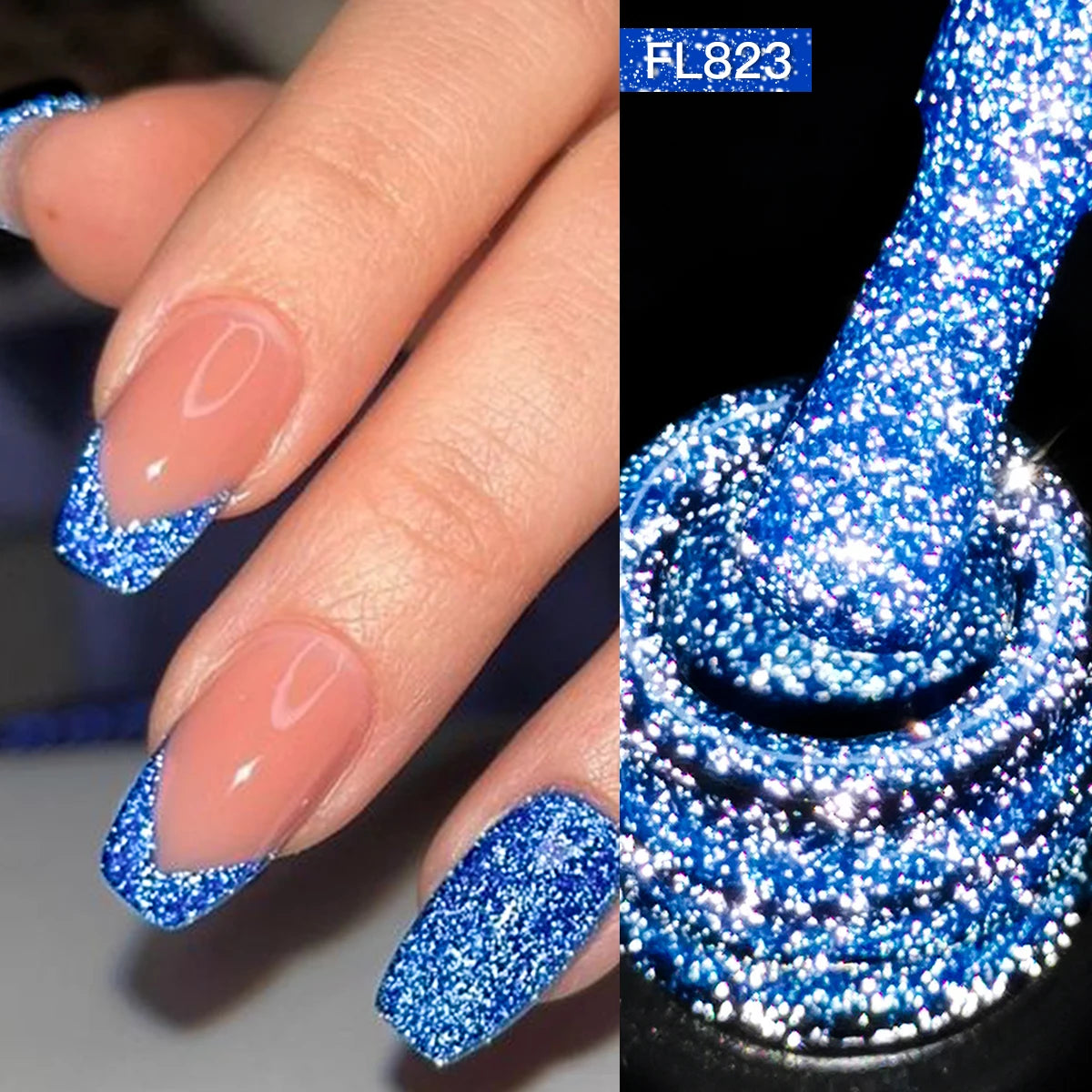 FOUR LILY 10m Pink Fluorescent Reflective Gel Nail Polish Glitter Neon Semi Permanent UV LED Gel Nail Art Varnish Manicure