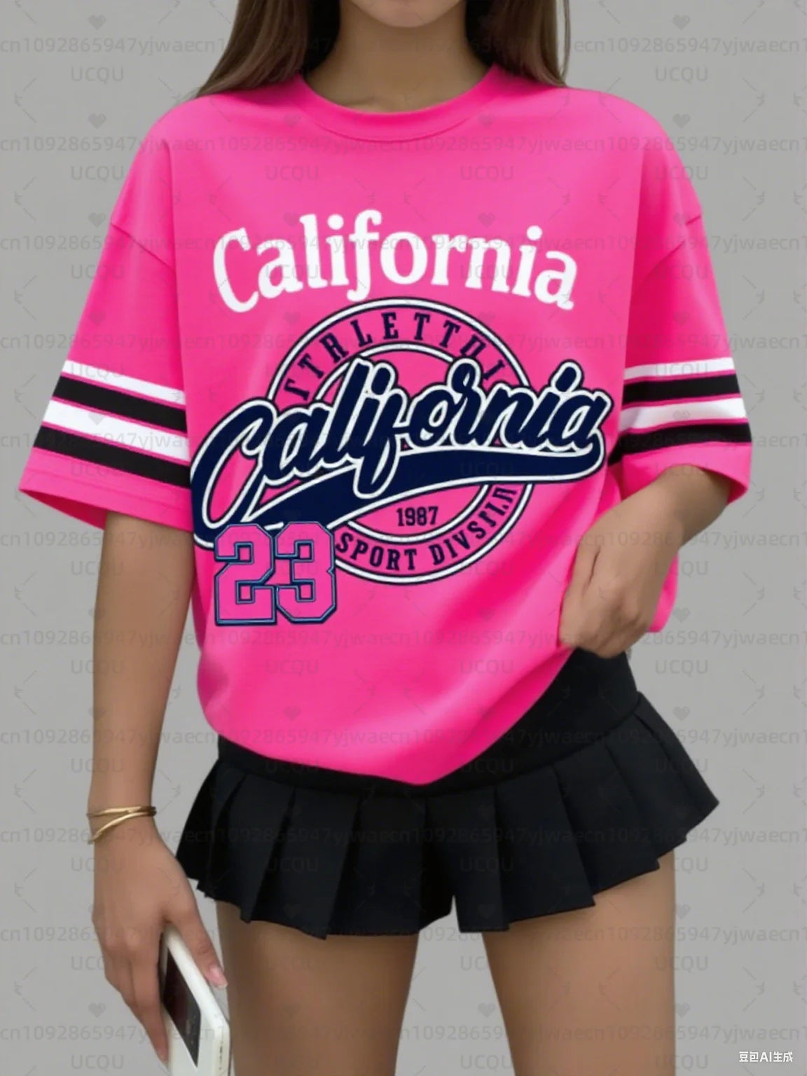 Women's Sports Jersey California 23 Print Short Sleeve T-Shirt Summer Graphic Tee Baseball Jerseys Plus Size Men's Sport T-Shirt