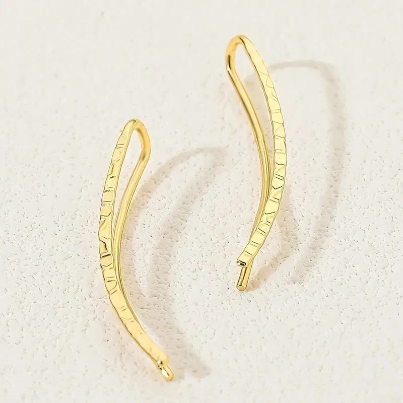 Huitan Minimalist Hook Earrings for Women | Simple Stylish Drop Earrings