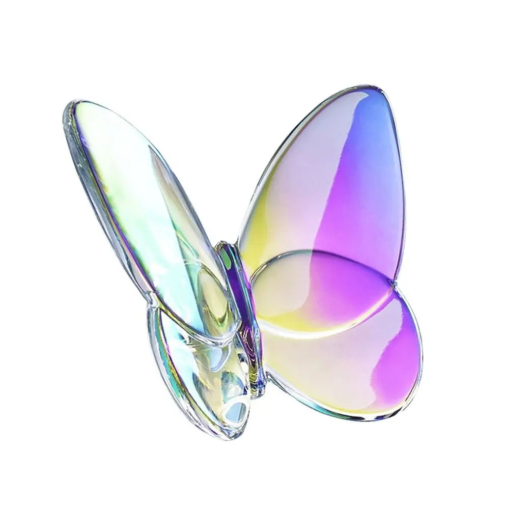 Multiple Color Crystal Butterfly Figurines Reflective Clear Crystal Glass Butterfly Ornament Vivid Super Winkling