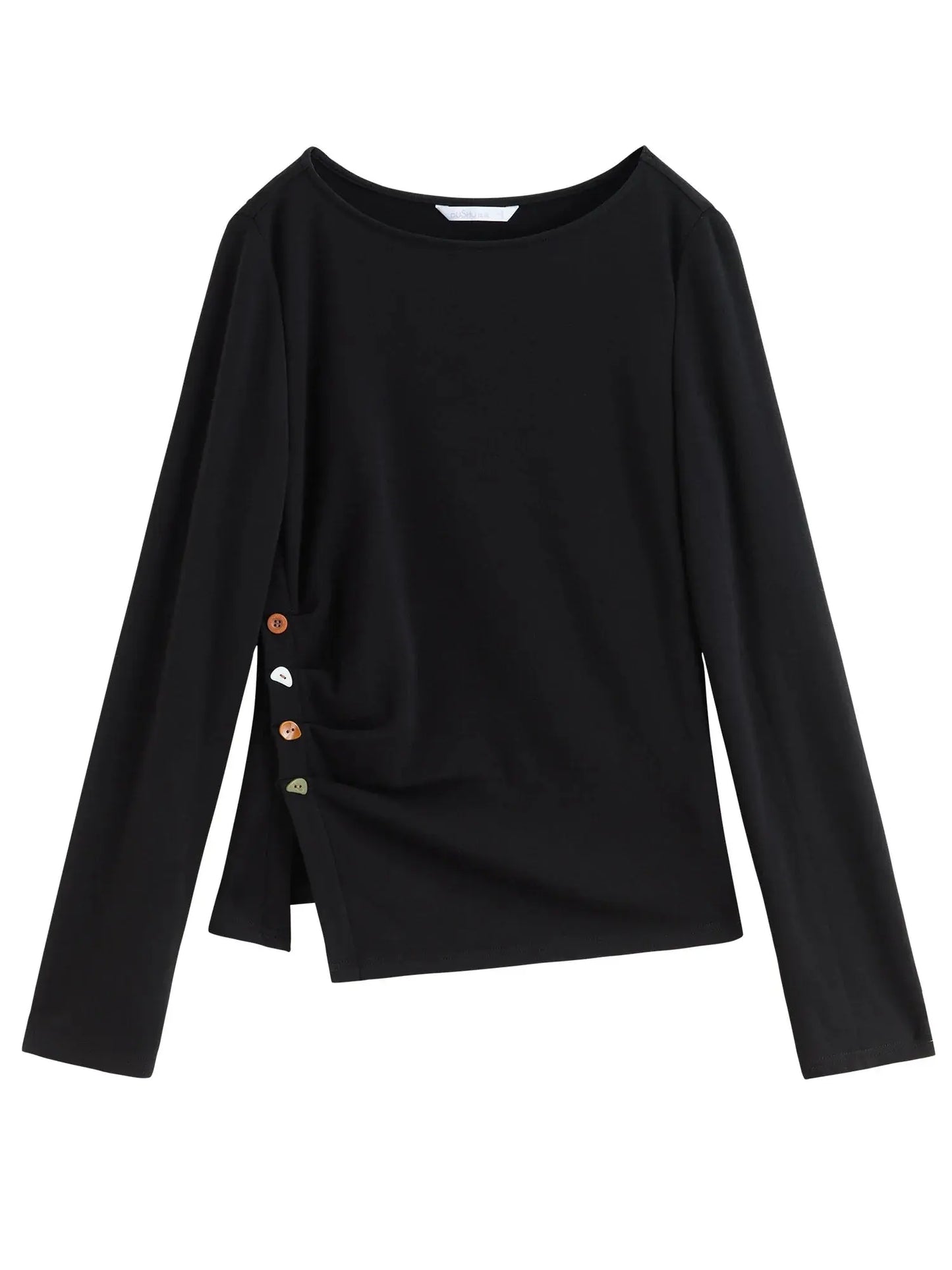 Velvet Fleece Irregular Hem Top: Warm, Slim Fit, and Stylish
